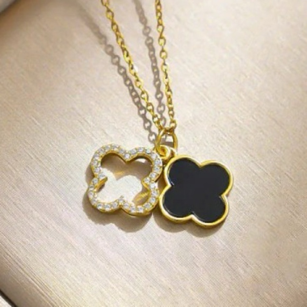 Double Clover Gold Plated Necklace (2022)